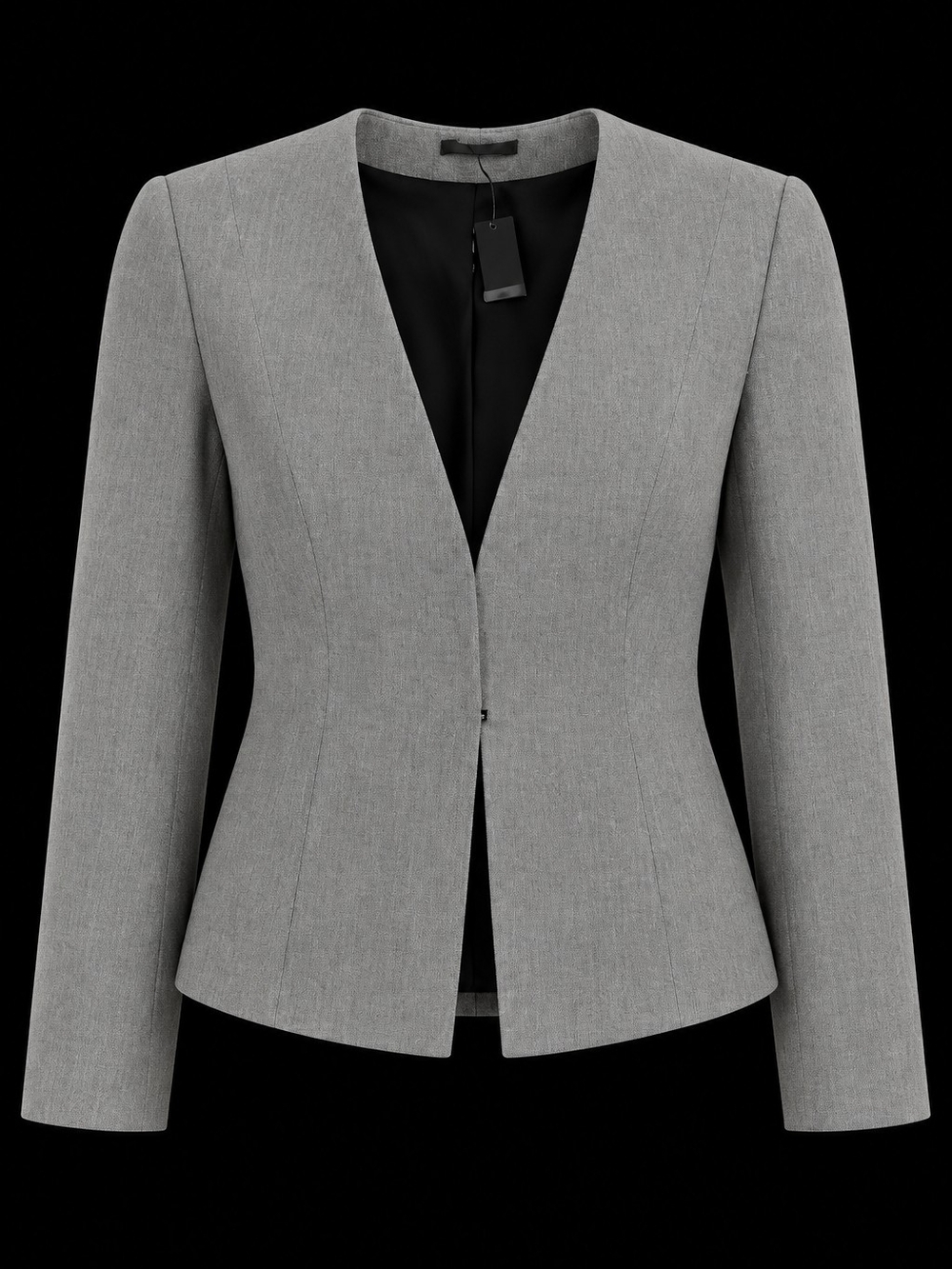 NWT EXPRESS Gray Tailored Collarless Blazer Jacket Size 00 $128
